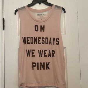 MeanGirls Burnout Sleeveless T -Size M Pink